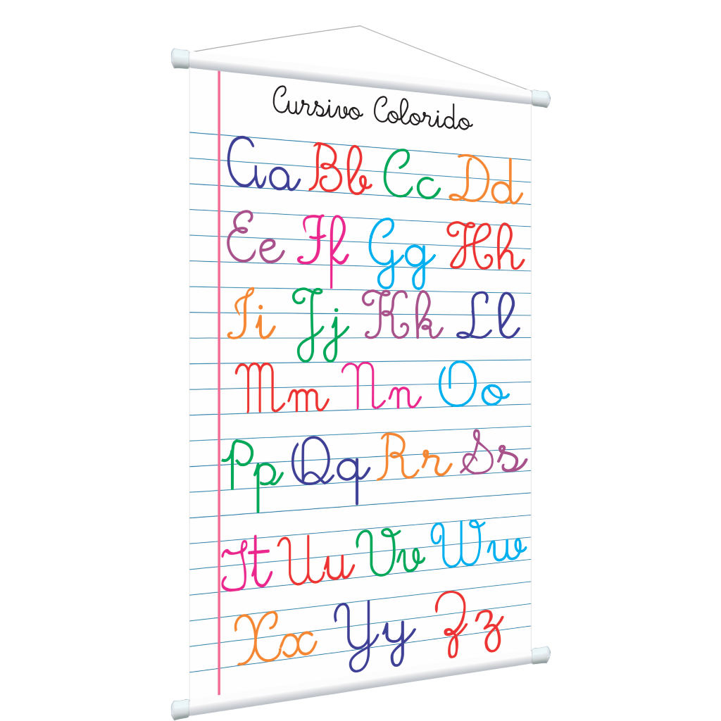 Banner Pedagógico Alfabeto Cursivo Colorido Material De Apoio colorido educativo escolar em Oferta na Shopee