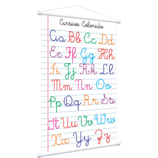 Banner Pedagógico Alfabeto Cursivo Colorido Material De Apoio colorido educativo escolar em Oferta na Shopee