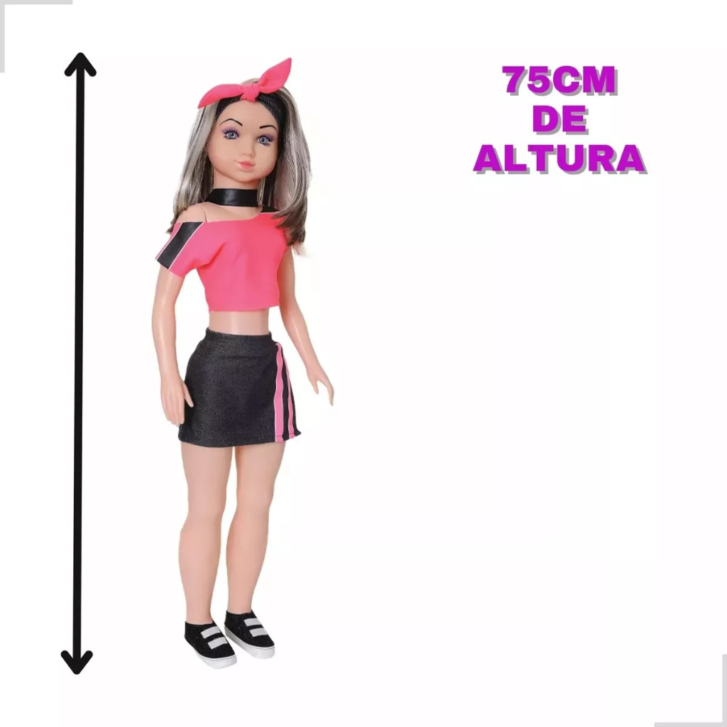 Boneca Brandy Fashion Passeio 75 Cm - Brinquedos Anjo — imagem 2 de 2
