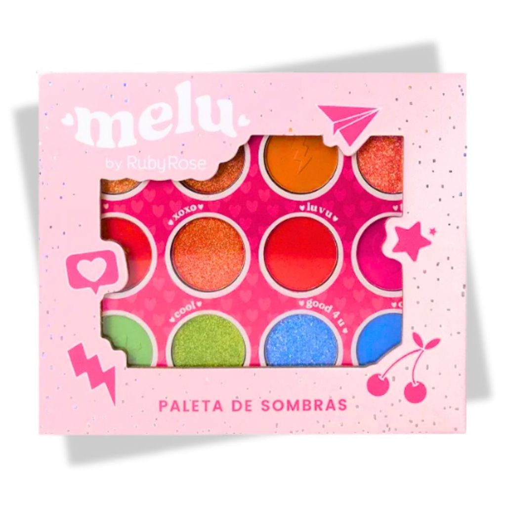 Paleta De Sombras Para Olhos Alta Pigmentação 12 Cores Melu By Ruby Rose