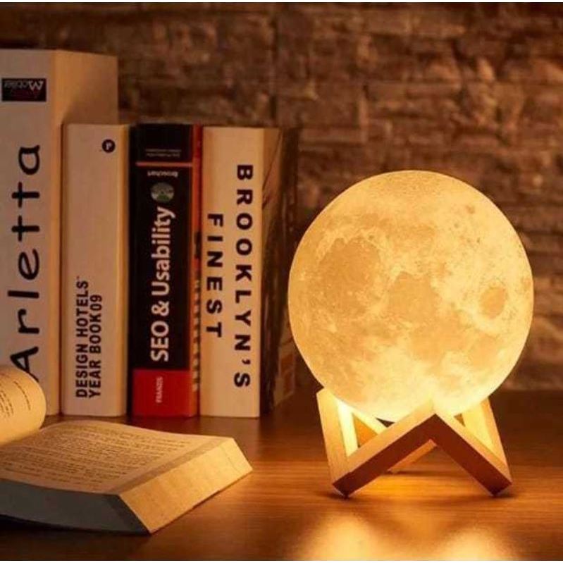 Luminária Lua Cheia 3D Abajur Led Decoração em Oferta na Shopee