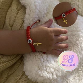 PULSEIRA INFANTIL COM LETRA E CRUZ em Oferta na Shopee