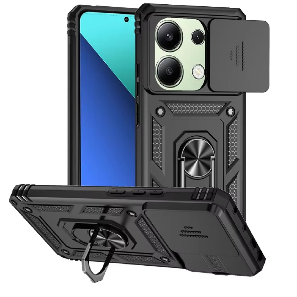 Capa Armadura Kickstand Proteçao Camera P/ Xiaomi Poco X6 5G / Redmi Note 13 Pro