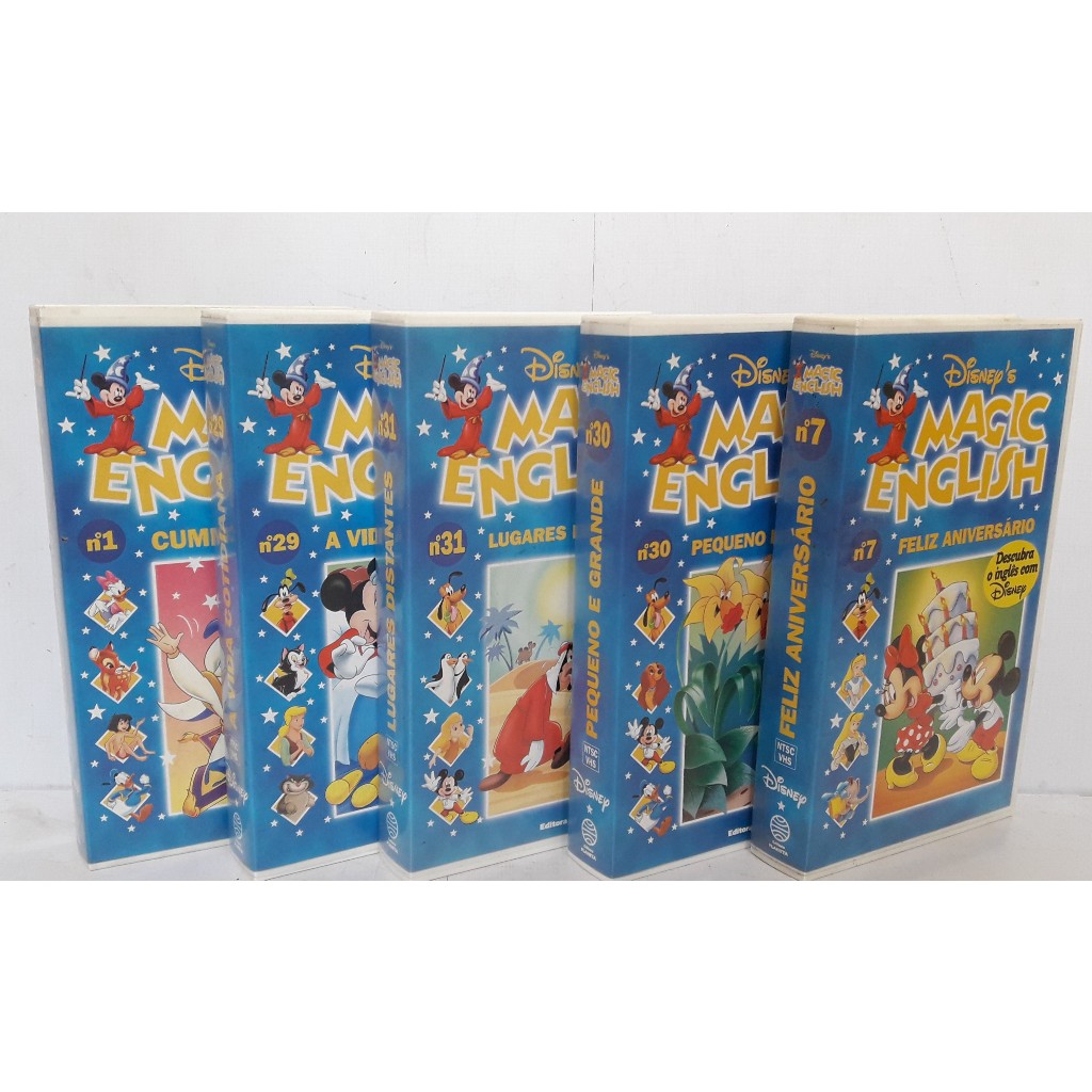 VHS MVhs Magic English Disney Lote 11 Fitas Editora Planeta D1402