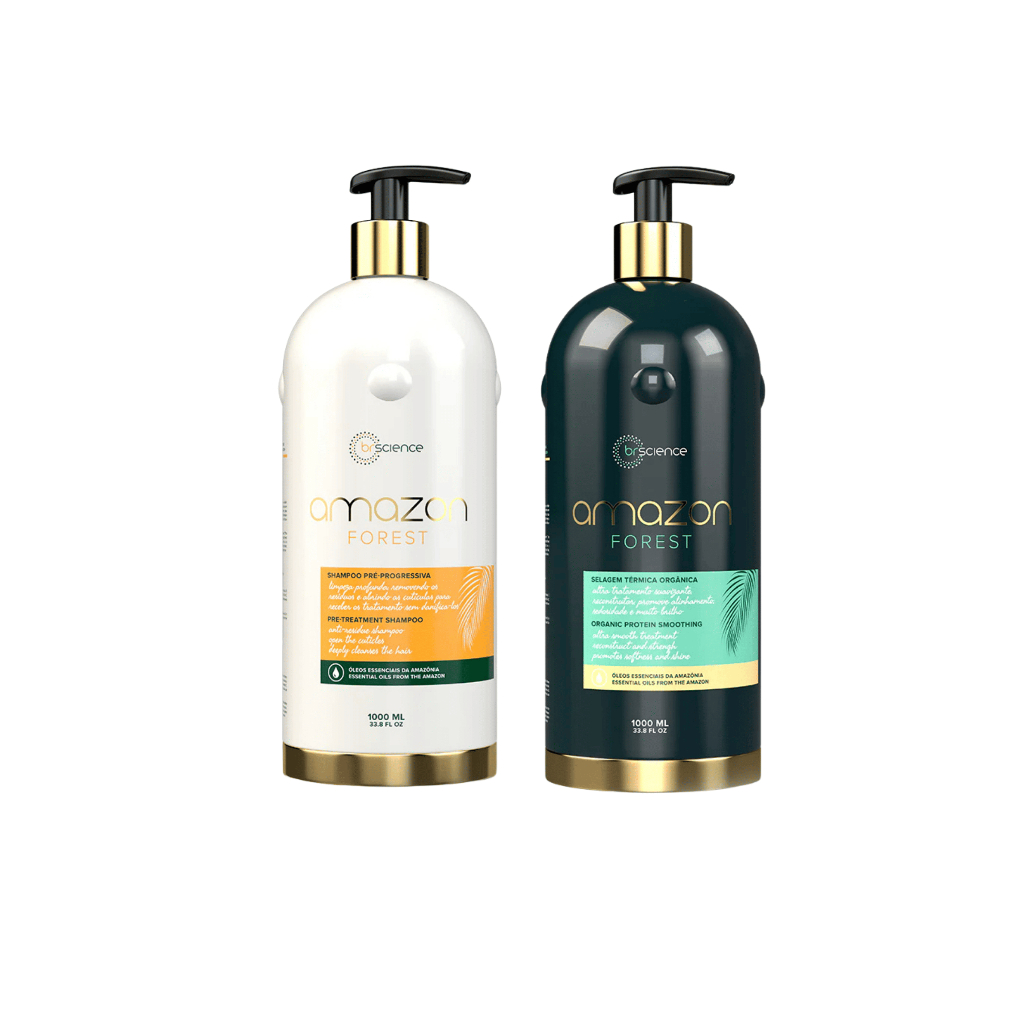 Amazon Forest - Escova Orgânica 1L, Amazon Forest - Shampoo Pré-Progressiva 1L em Oferta na Shopee