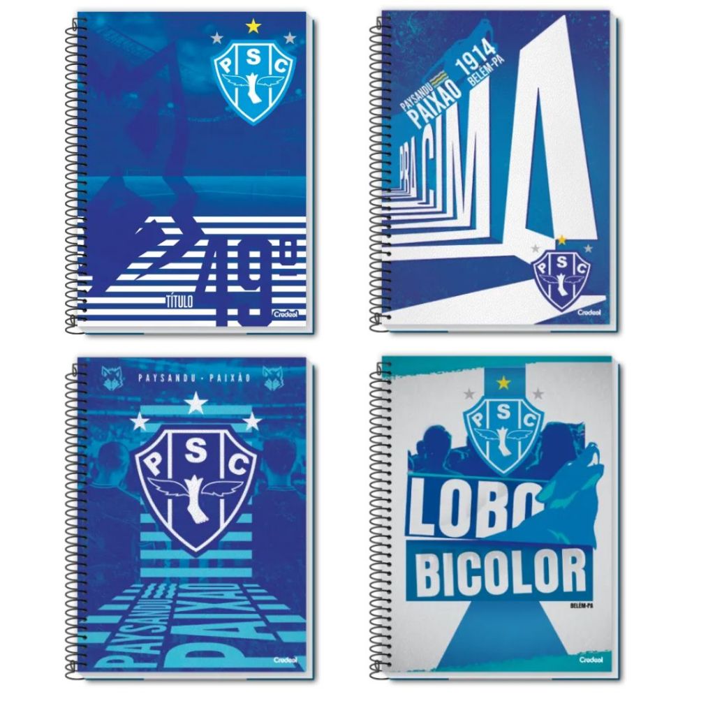 Caderno Universitário 1x1 80fls C.D. 1 Matéria Paysandu - 01 unid