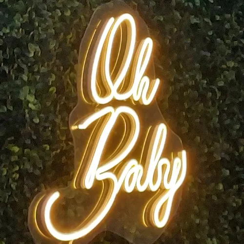 Oh Baby Painel Neon Led A|crílico Decoração Festas Letreiro Chá Revelação 02