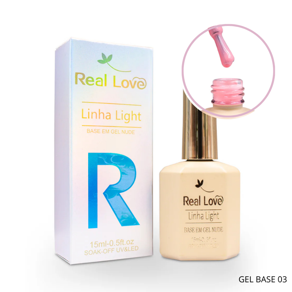 Base em Gel Nude 03 Para Unhas Em Gel Uv/Led Real Love 15ml