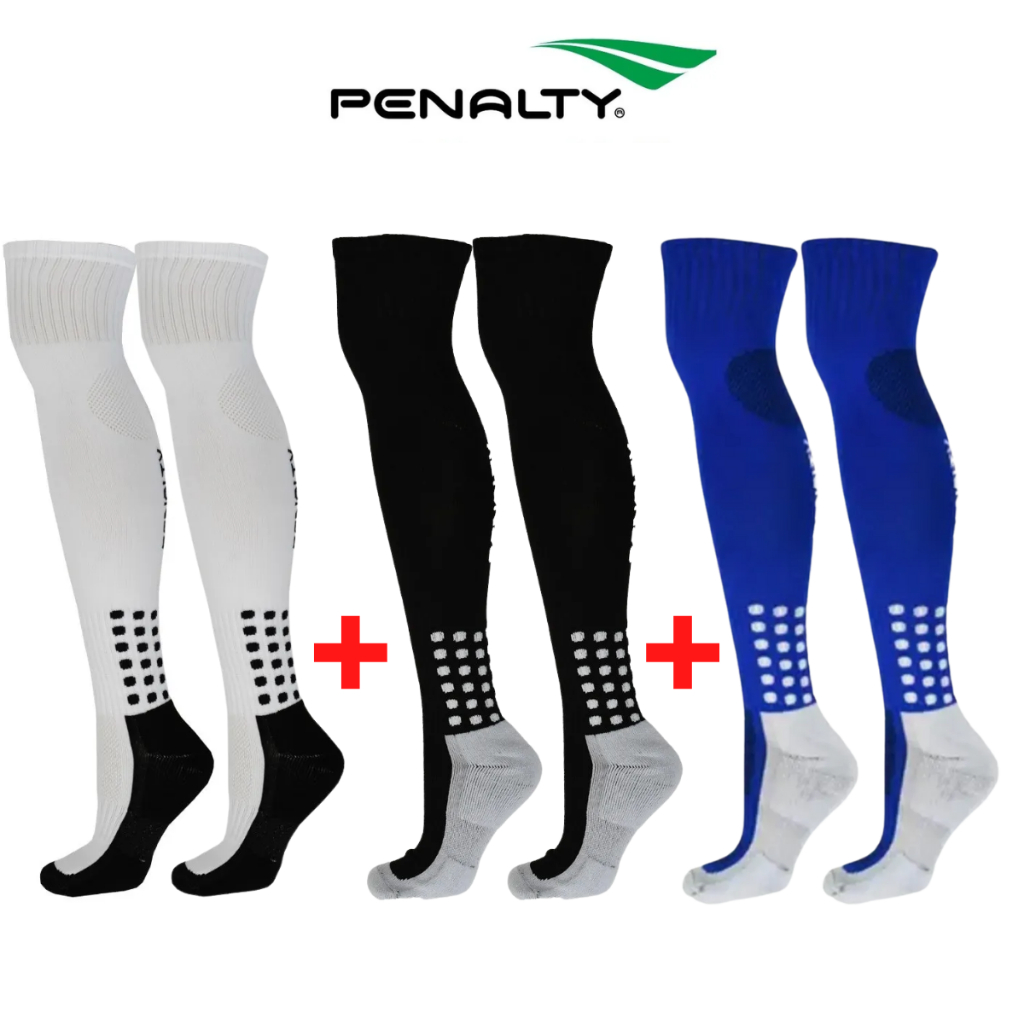 Kit C/ 3 Pares Meião Adulto Penalty Matis Treino Futebol Campo Futsal