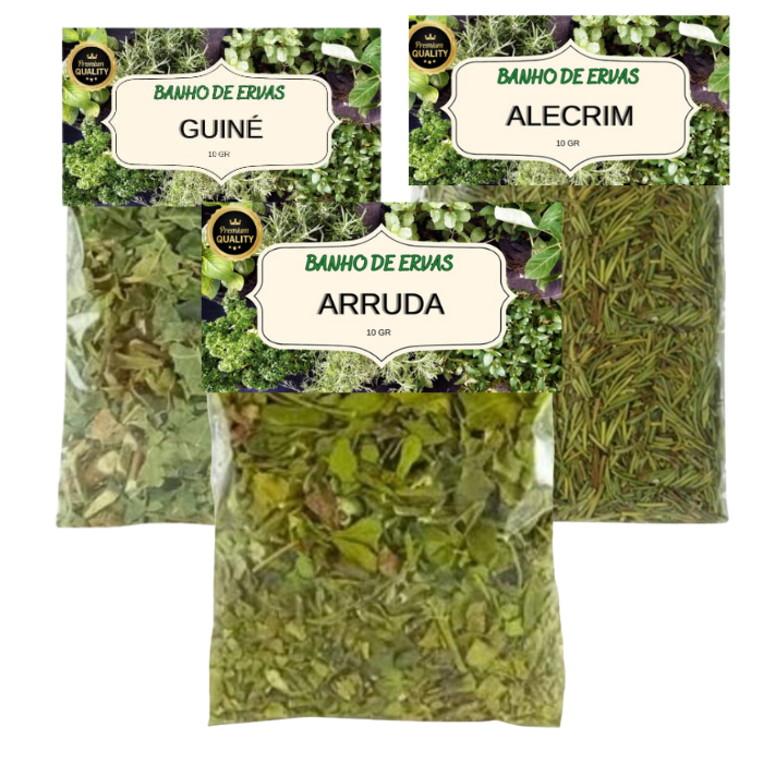 Kit Arruda Guiné  Alecrim Banho de  Ervas  Defumação em Oferta na Shopee