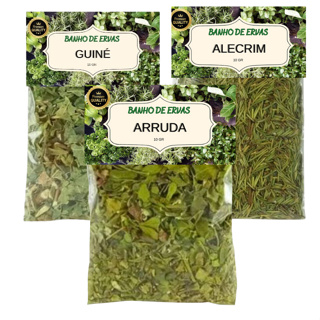Kit Arruda Guiné  Alecrim Banho de  Ervas  Defumação em Oferta na Shopee