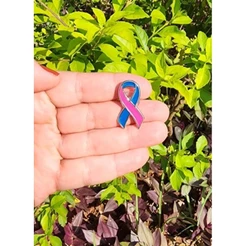 Pin, Broche Outubro Rosa e Novembro Azul Campanha, Concientização da Prevenção Câncer