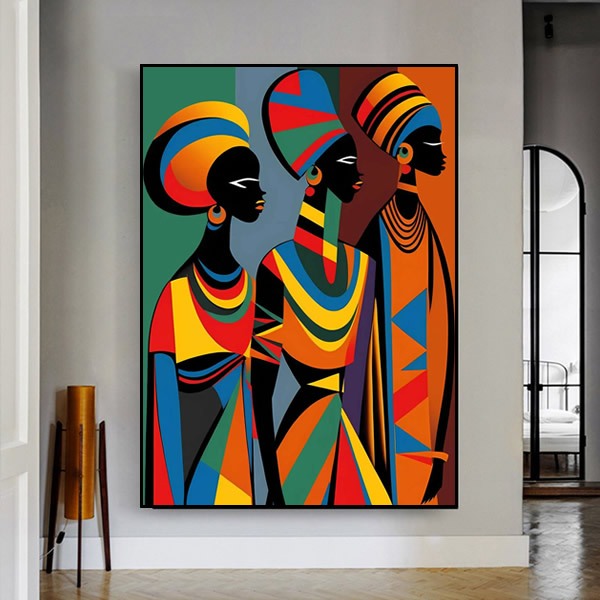 Quadro decorativo 1 peça Mulheres Africanas coloridas Turbante decoração casa quarto sala em Oferta na Shopee