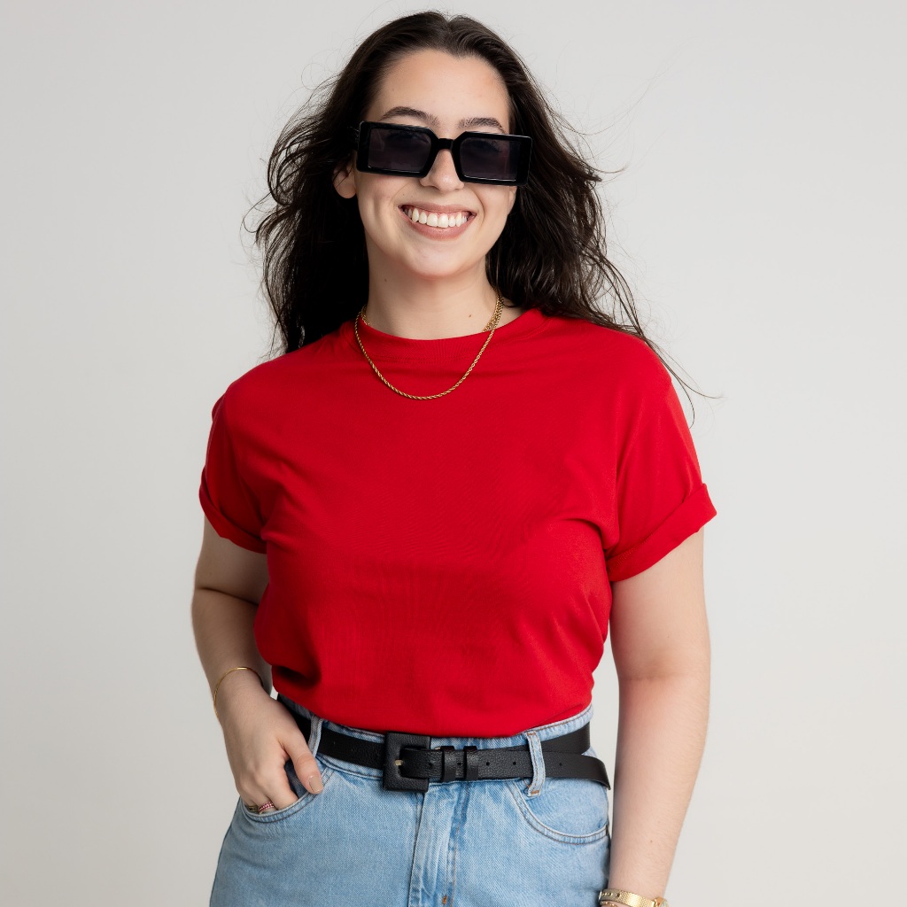 Blusinha Feminina Estilosa T-Shirt Lisa Gola Redonda 100% Algodão em Oferta na Shopee