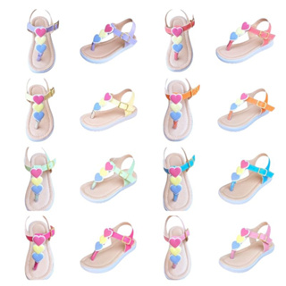 Sandália infantil de dedo enfeite corações coloridos 28 ao 34 em Oferta na Shopee