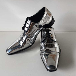 Sapato Social Amarrar Prateado em Oferta na Shopee