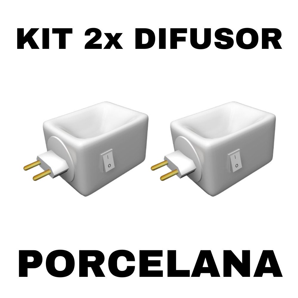 Kit 2x Aromatizador Elétrico de Porcelana Bivolt 110v/220v Paraíso dos Aromas Difusor
