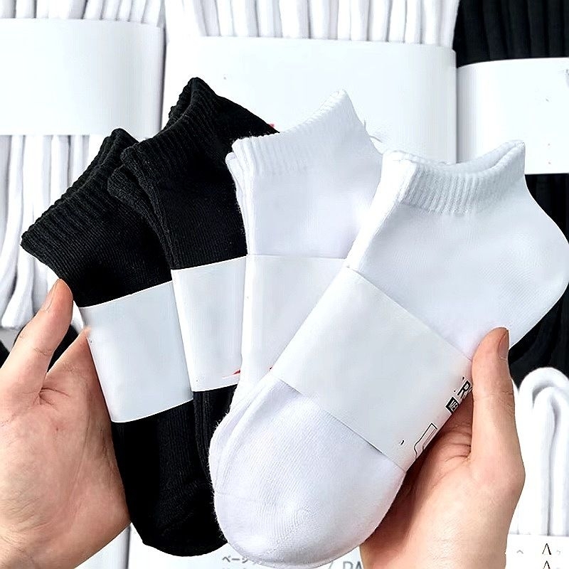 Kit 6/12 Pares Meia Cano Curto Soquete Branca e Preta em Oferta na Shopee