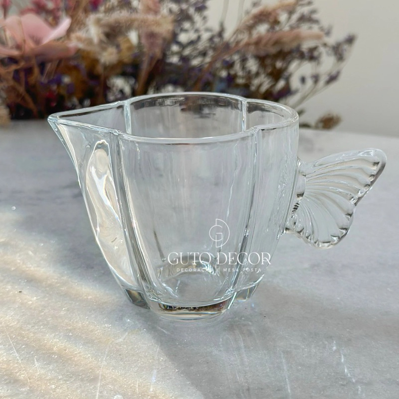 Leiteira / Mini Jarra / Molheira Butterfly em Cristal 230ml