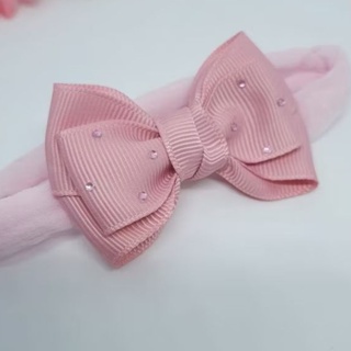 Laço de bebê na meia seda RN pequeno com brilho enxoval de bebê. . em Oferta na Shopee