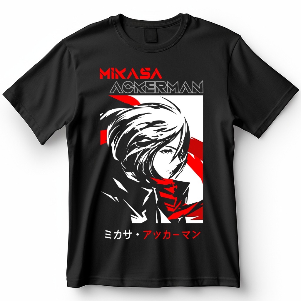 Camisa Attack On Titan Mikasa Ackerman Blusa Shingeki no Kyojin Camiseta de Anime 100% Algodão