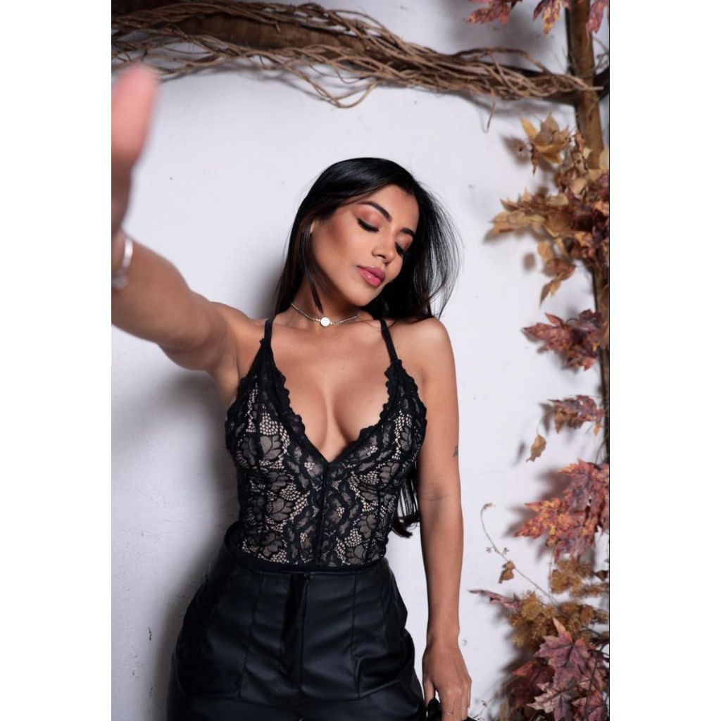 Body Renda Luxo Frente Única Costas Nua Conforto Perfeito
