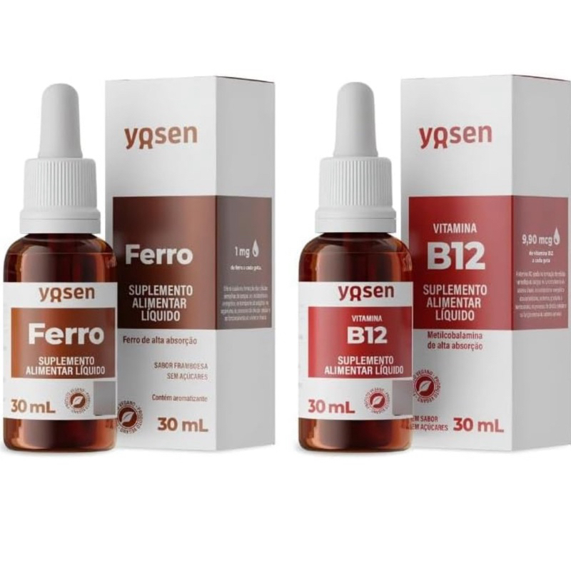 Ferro de Alta Absorção Ydrosolv 30ml + Vitamina B12 Metilcobalamina Ydrosolv® Líquida 30ml - Yosen