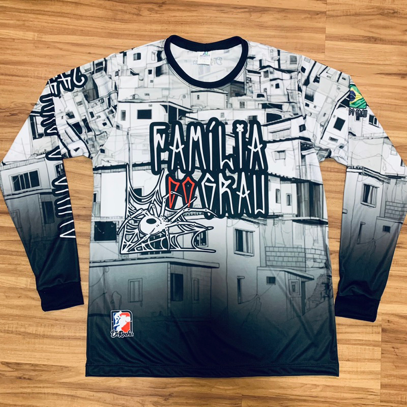 Camisa Grau Manga Longa Mandrake 244 Branca Favela Manga Comprida Blusa Quebrada