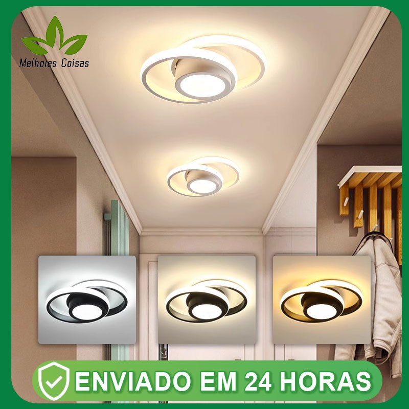 【BlackFriday】Luminária De Teto Plafon Led Moderna Lustre para Corredor Sala Quarto Cozinha 3 cores em 1 luz