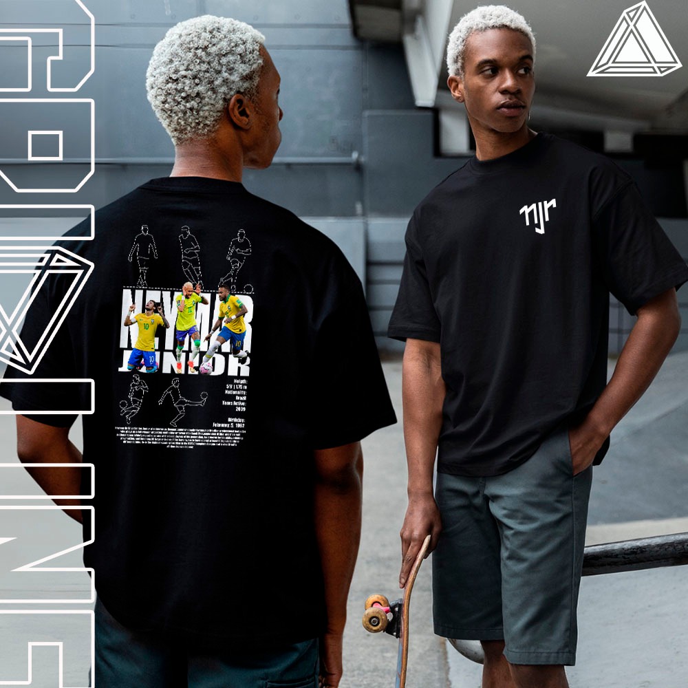 Camiseta Basica ou Oversized Personalizada Estilo Futebol Neymar Junior Exclusiva Streetwear Unissex