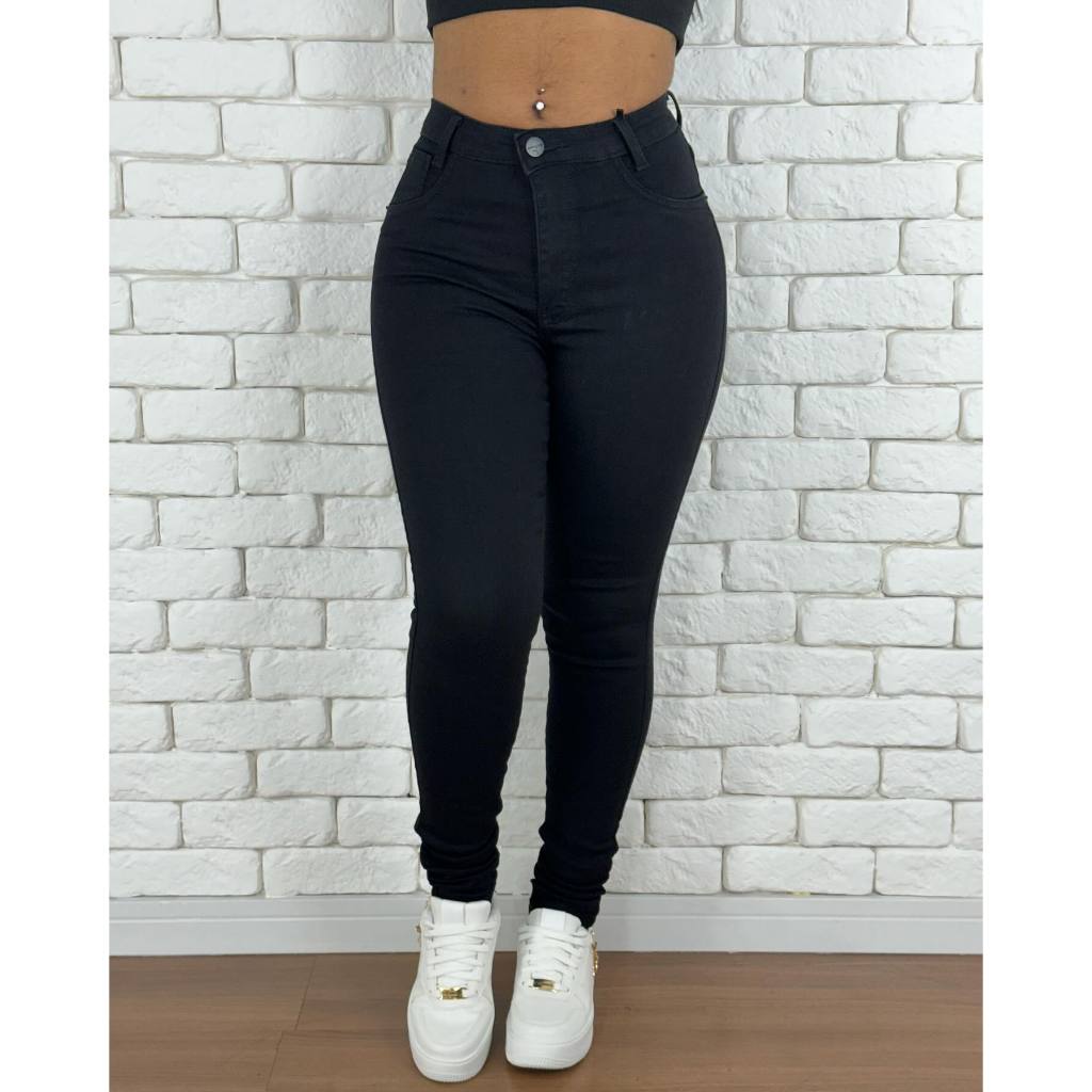 calça jeans feminina preta com Lycra empina bumbum e valoriza o corpo de alta qualidade em Oferta na Shopee