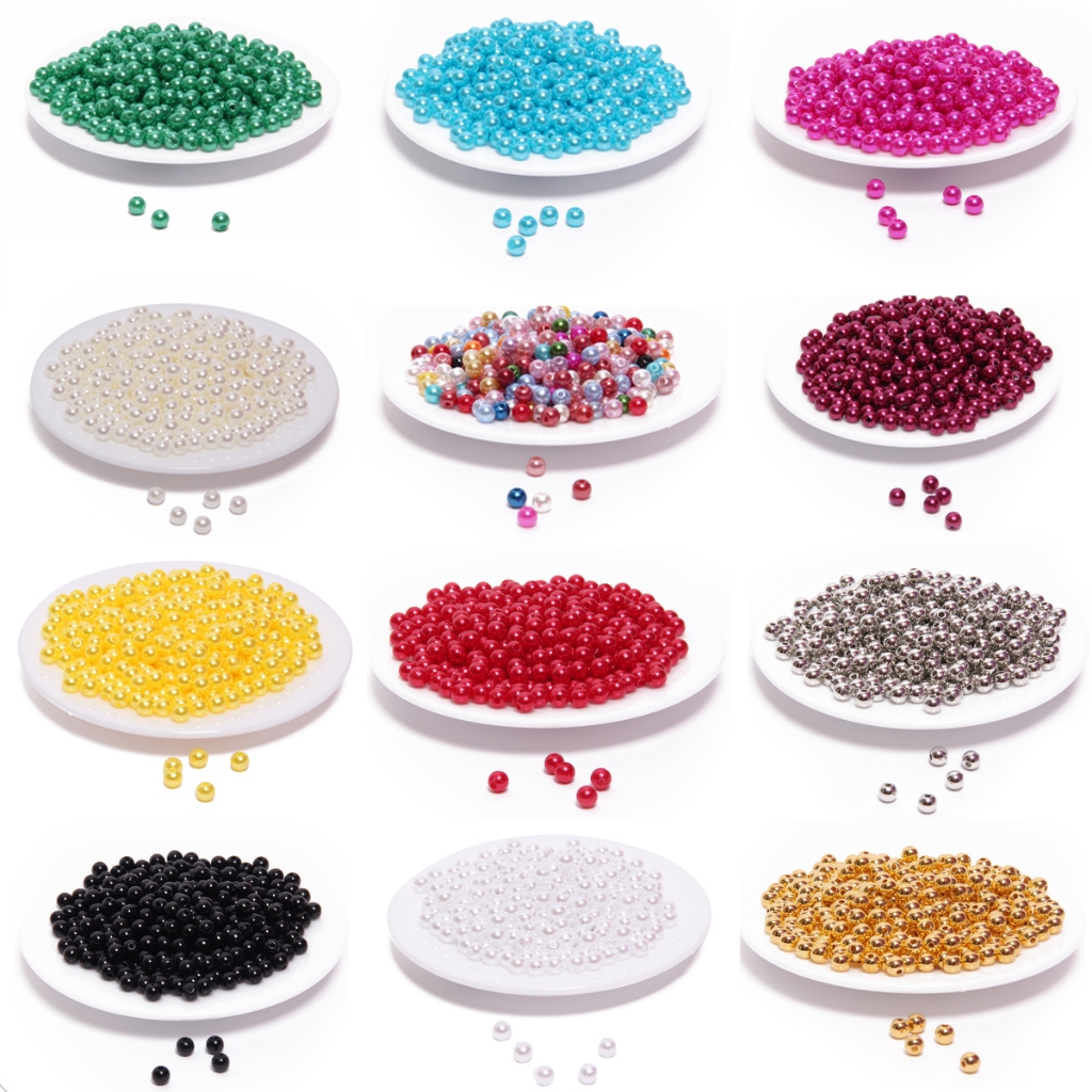 Pérolas Inteiras 6 mm Abs - 1000 Unidades Artesanato Bijuteria Miçanga em Oferta na Shopee