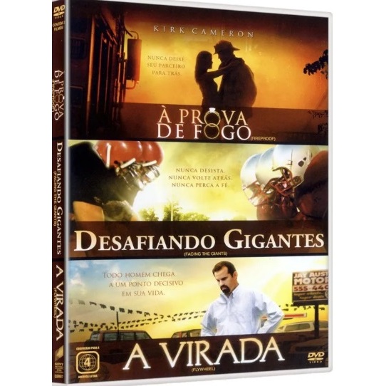 Super Coletanea Gospel Combo 3 DVD Filmes-À Prova de Fogo-Desafiando Gigantes-A Virada