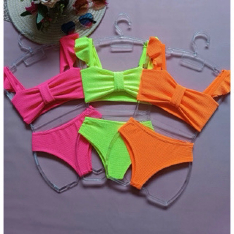 Biquini Multicolorido Primavera Verao Tendencia Infantil Menina Praia Piscina Sol Passeio