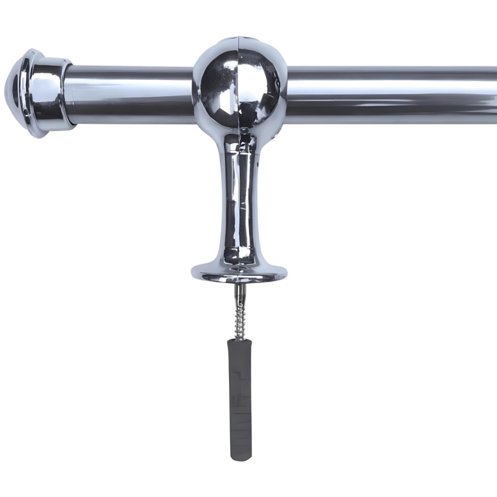 Kit Varão de Cortina 1,20 Metros 19mm P Quarto ou Sala Varal Completo P Instalação