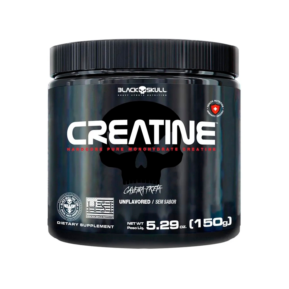 Creatina Creatine 100% Pura Monohidratada · 150g · Caveira Preta / Black Skull