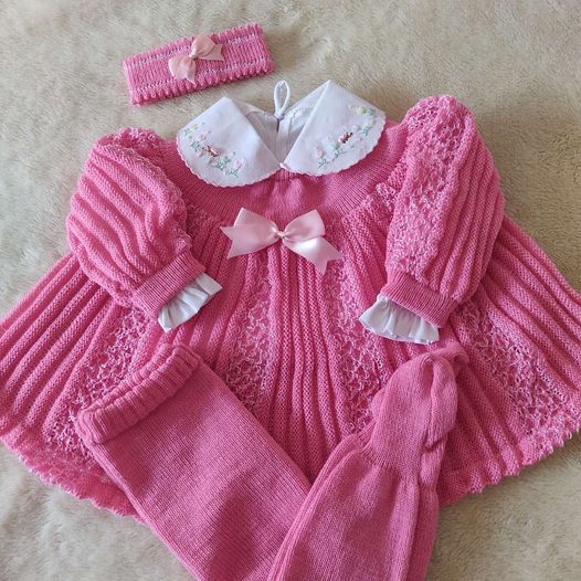 vestido para menina bebê com 4 peças