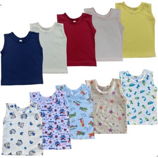 Regatas Algodão Kit 10 Camisetas bebê Pijama Menino Menina verão lisas estampadas Verão Enxoval Bebê 100% Algodão em Oferta na Shopee