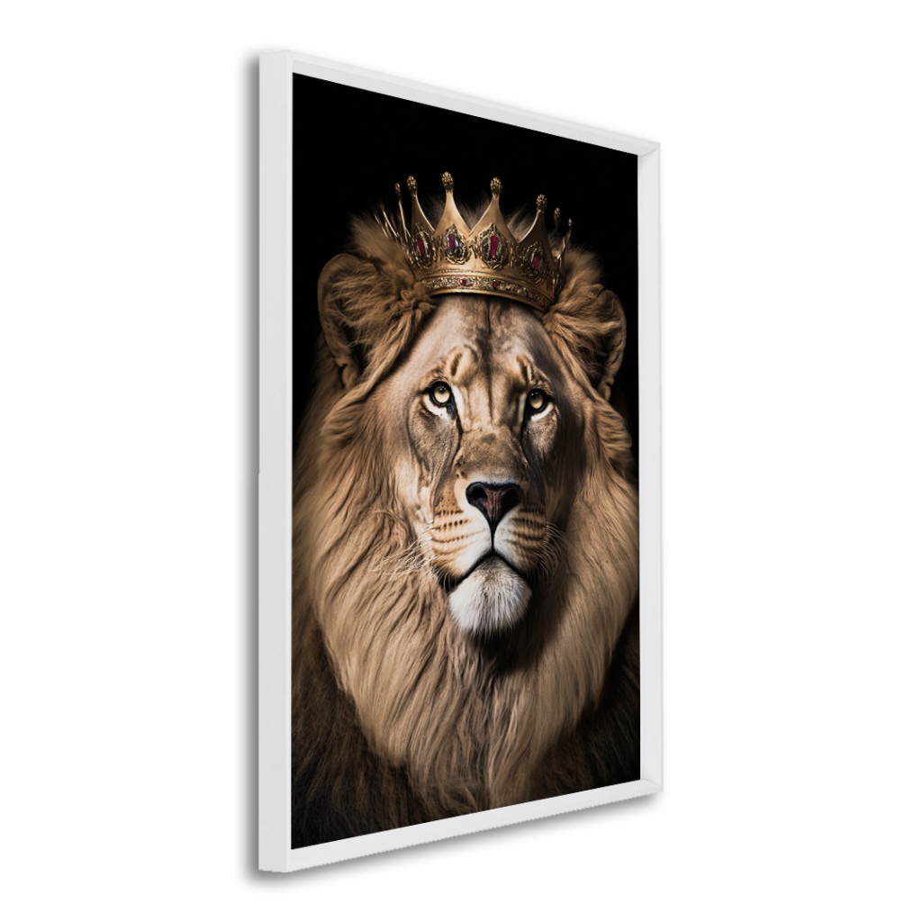 QUADRO DECORATIVO   MOTIVACIONAL KING LION LIDERANÇA FORÇA CORAGEM - Home & Living
