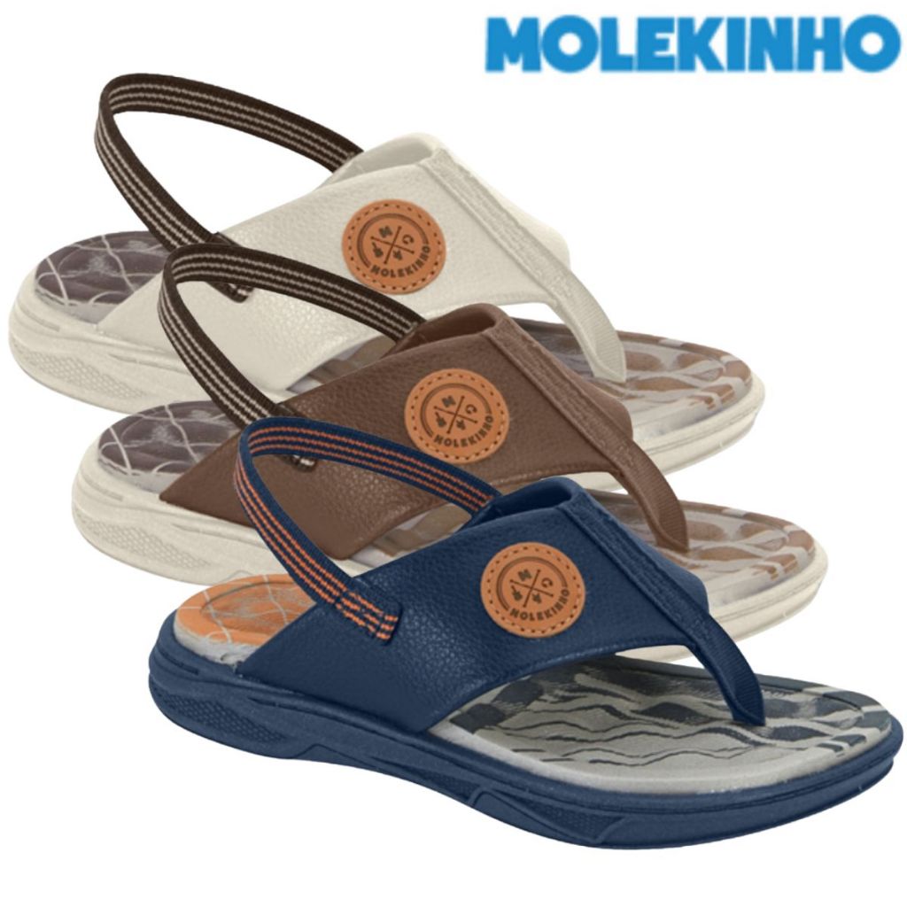Sandalia Molekinho Menino Baby Original Papete Elástico Slide Beira Rio
