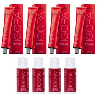 KIT COM 4 (QUATRO) unidades IGORA + 4 OX IGORA ROYAL Schwarzkopf (escolha a sua cor nas variações) em Oferta na Shopee