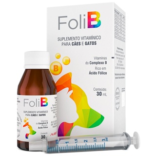 Foli B Avert 30 ml Suplemento Ácido Fólico P/ Cachorro Gato em Oferta na Shopee