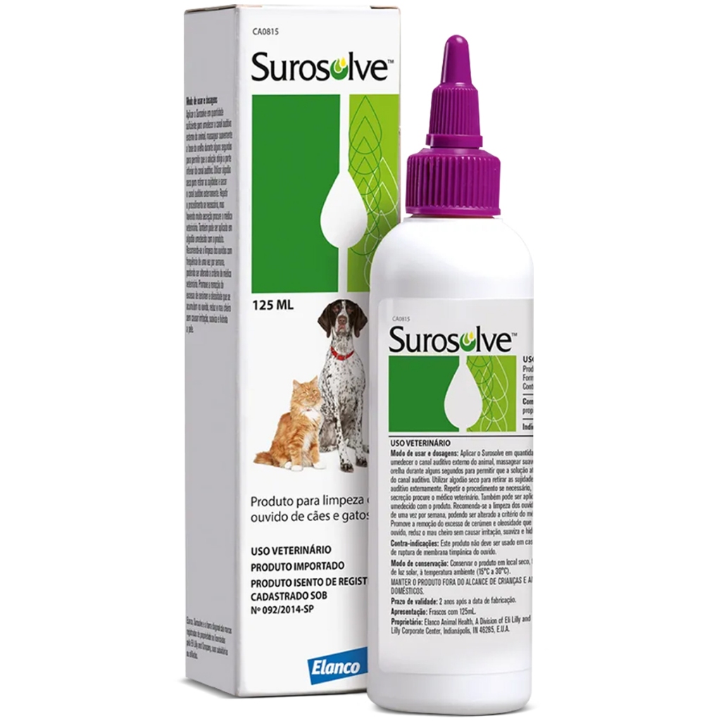 Solução Para Higiene de Ouvido de Cães Gatos Surosolve 125ml em Oferta na Shopee