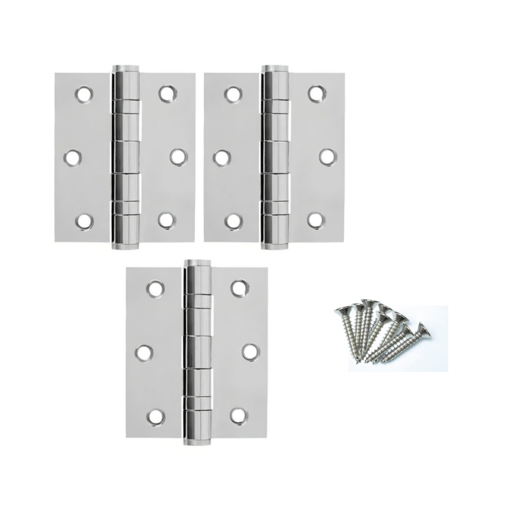 Kit Dobradiças De Aço Inoxidável N-304 Reforçada para Porta e Janelas 3UN 6UN 9UN 12UN UNIFY