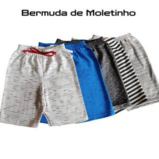 Kit 5 Bermudas Infantil Juvenil Menino Cores Sortidas em Moletinho em Oferta na Shopee
