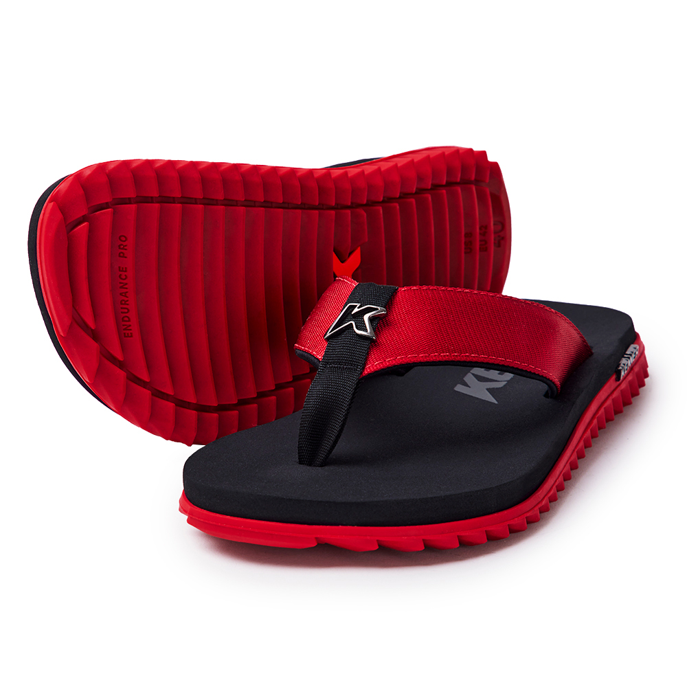Sandália Chinelo Kenner Kivah DLK Preto com Vermelho Original - Men Shoes