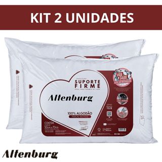 Kit 2 Travesseiros Altenburg Antialergico Suporte Firme 100% Algodão Percal 180 Fios 50cm ...