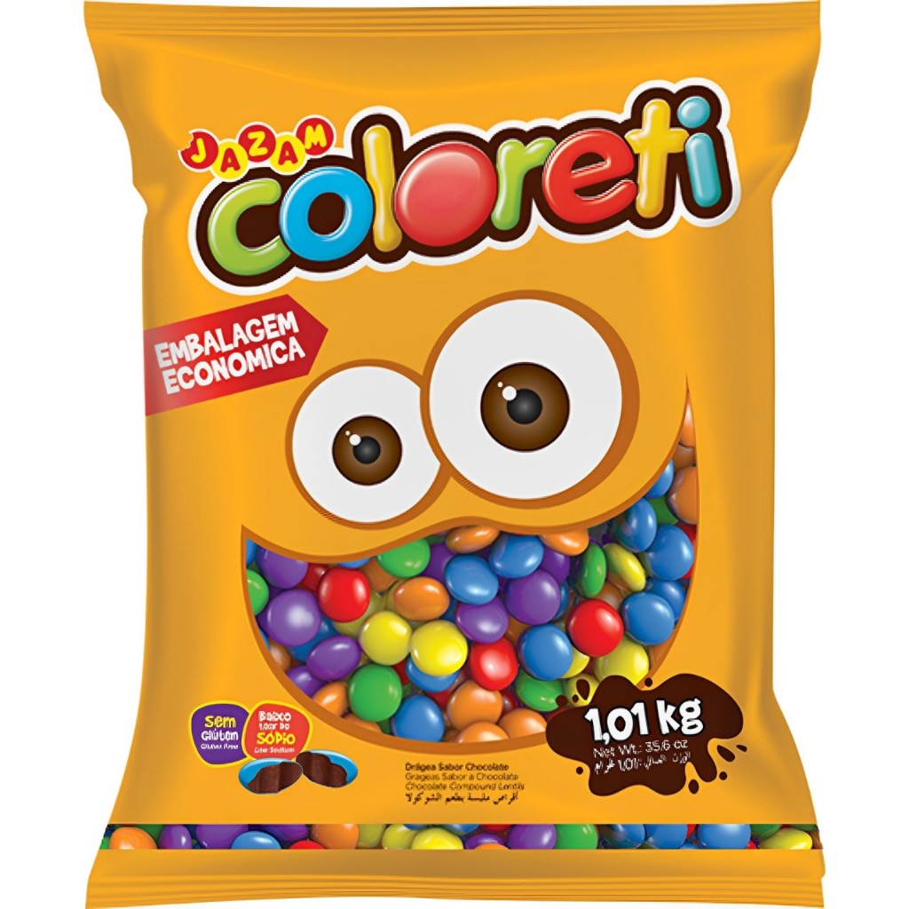 Coloreti Confeito de Chocolate Colorido Sortido 1Kg Jazam em Oferta na Shopee