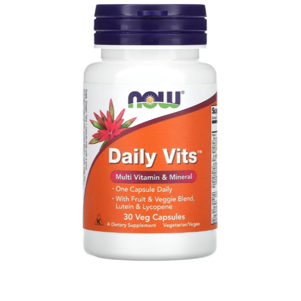 Daily Vits Multivitamínico e Mineral 30 Cápsulas Veganas - Now Foods