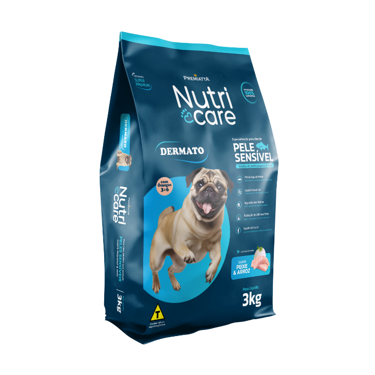 Ração Premiatta Fish & Rice Nutri Care 3kg peixe e arroz